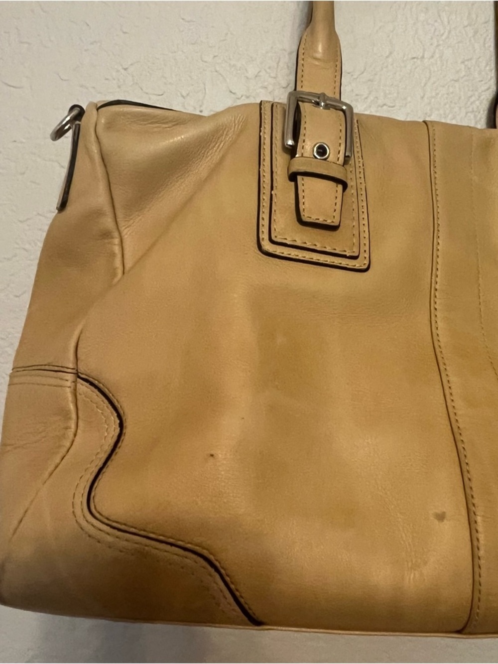 COACH Hamilton Soft Leather Satchel Purse Bag Tan Butter Yellow D1098-F13811 - Picture 2 of 16